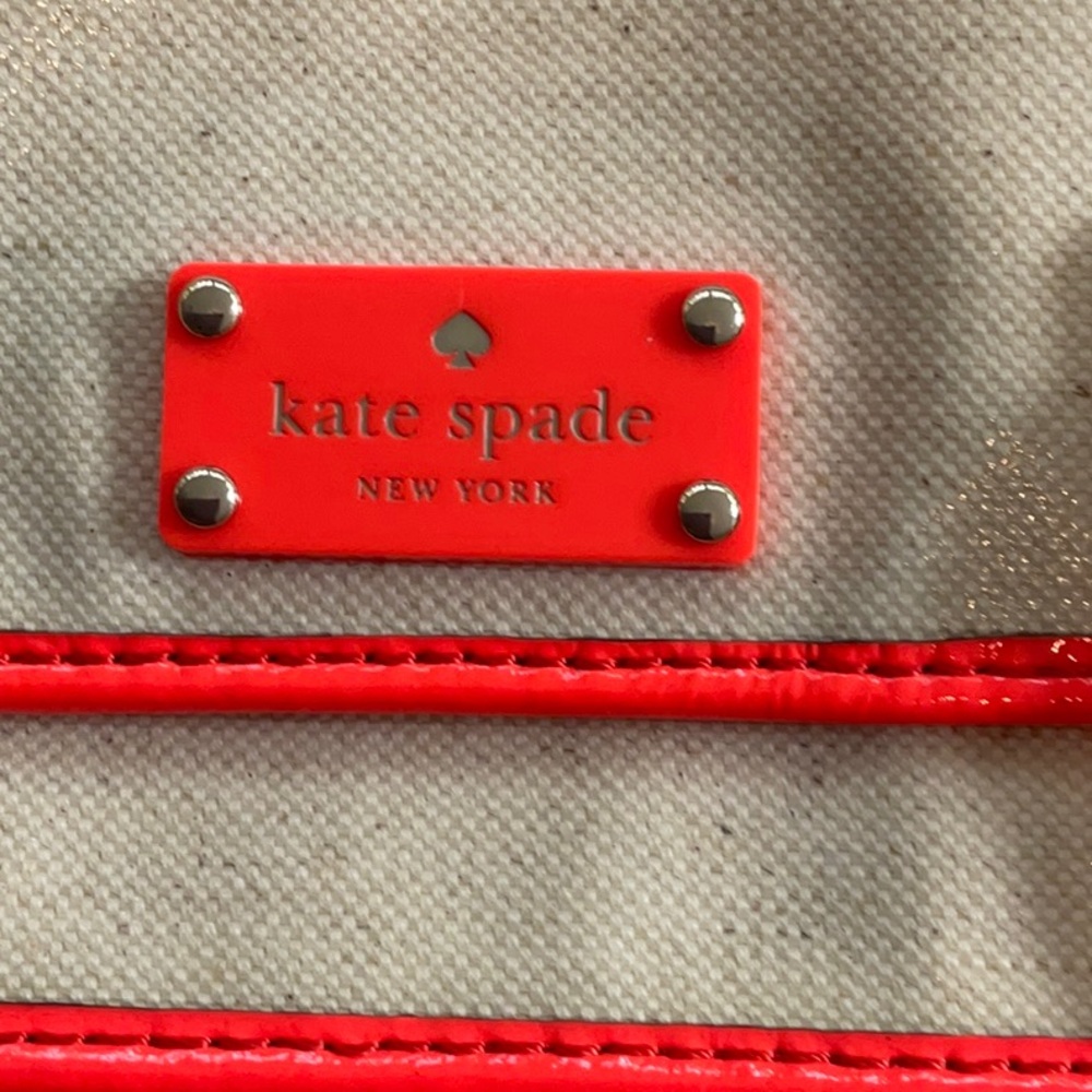 Kate Spade Horseshoe Cove Scout Cream Neon‎ Coral Purse Bag Crossbody Shoulder - Picture 3 of 10